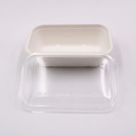 biodegradable compostable sugarcane bagasse fiber container with pla lid
